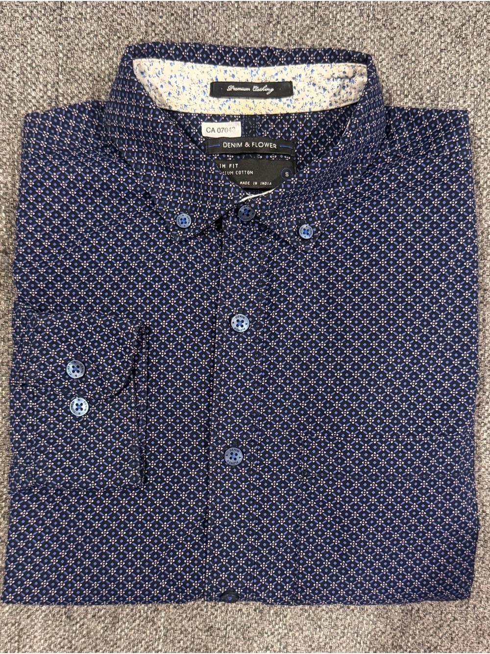 Denim & Flower Navy Microprint Button-Down Shirt